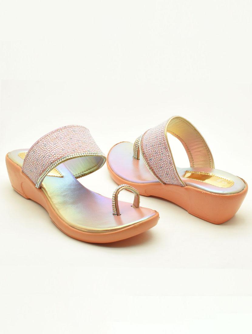 women embellished one toe slip on wedges - 22029621 -  Standard Image - 1