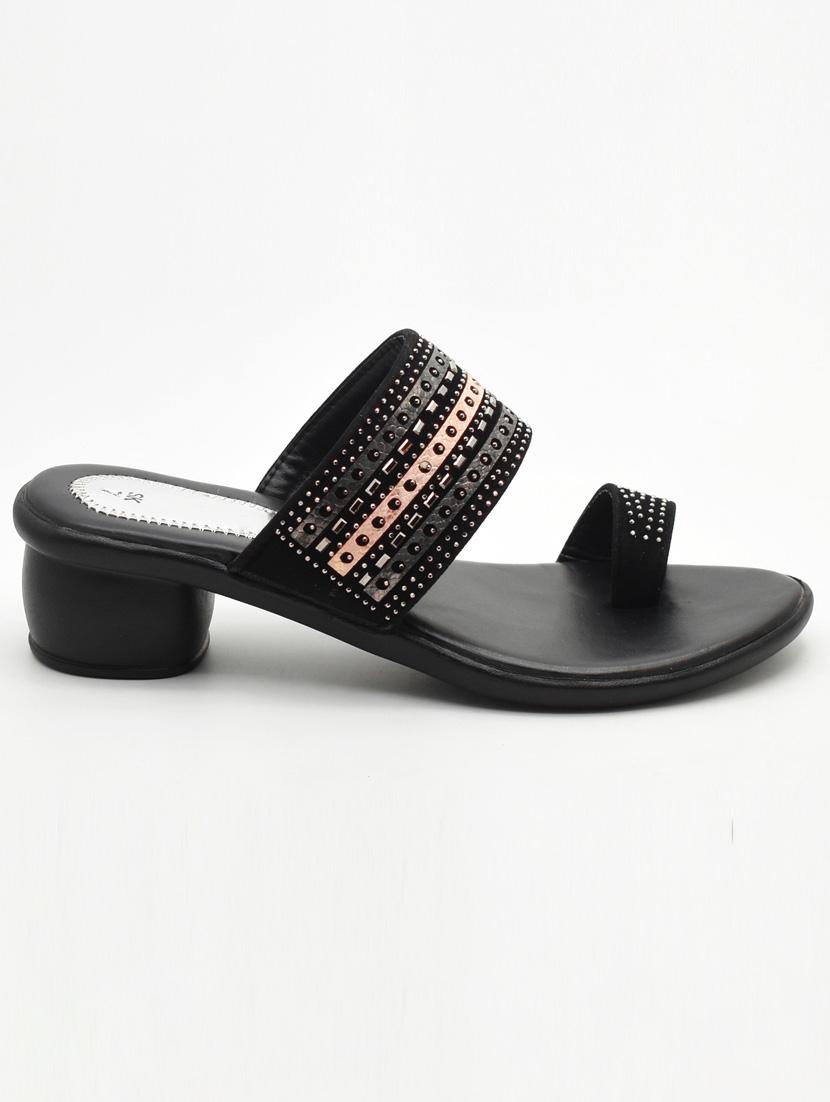 women solid one toe block heel sandal - 22029631 - Standard Image - 1