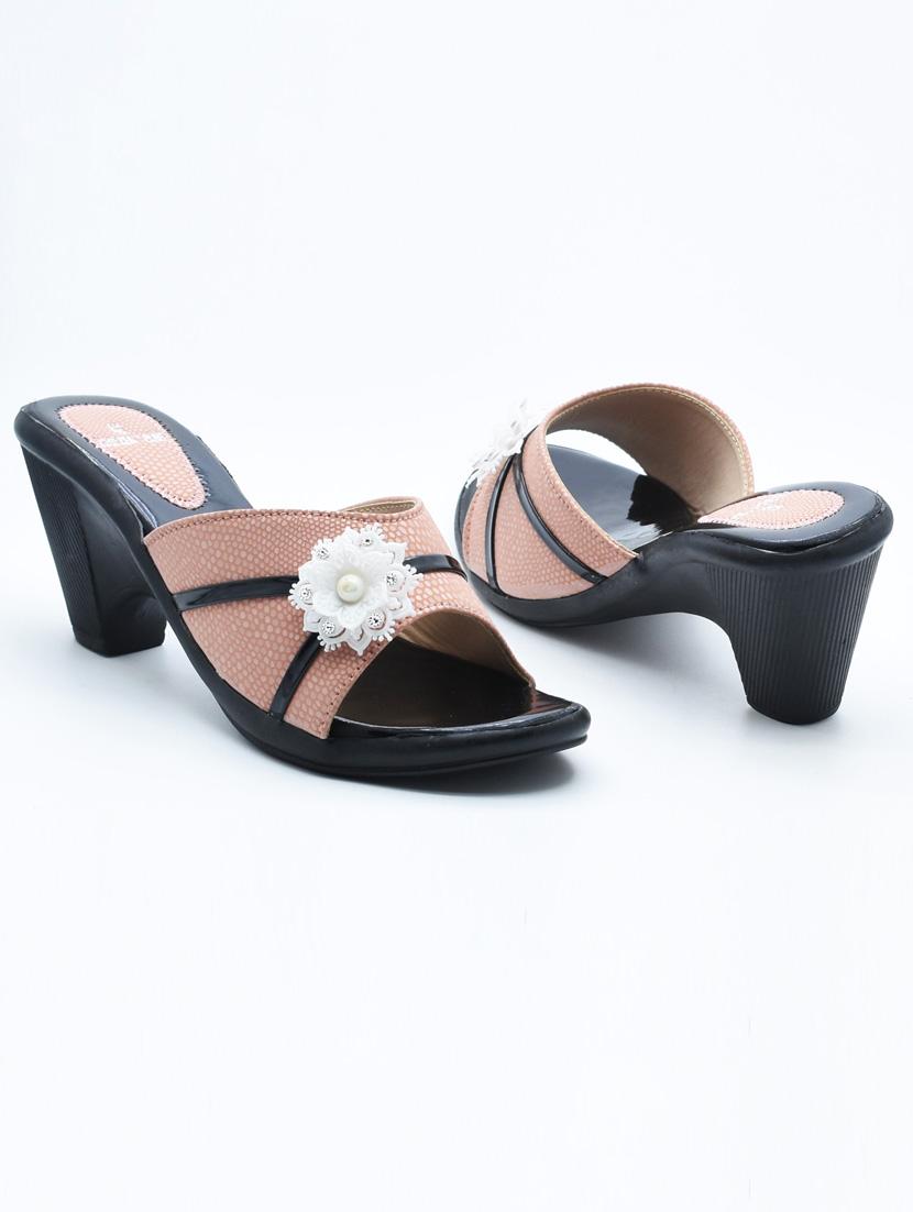 women solid slip on block heel sandal - 22029636 -  Standard Image - 1