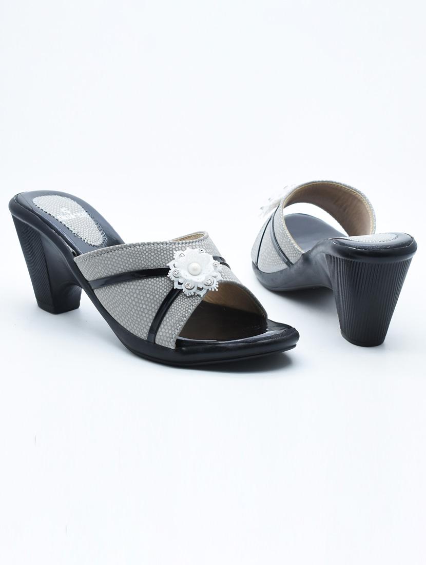 women solid slip on block heel sandal - 22029638 - Standard Image - 1