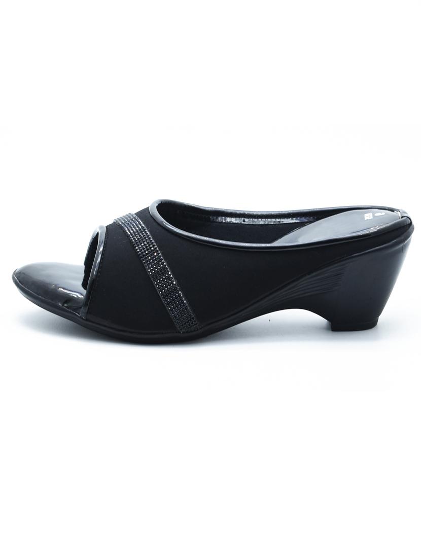 women solid slip on block heel sandal - 22029649 -  Standard Image - 1