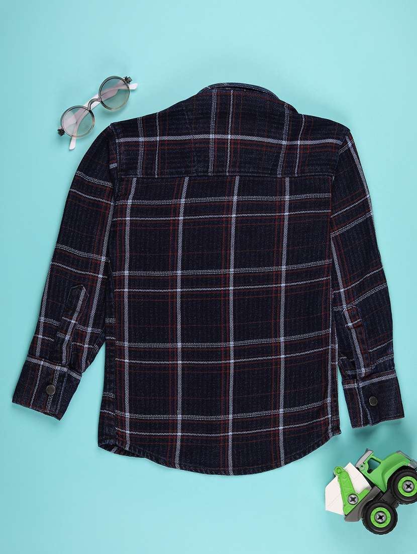boys checkered long sleeve casual shirt - 22029676 -  Standard Image - 1