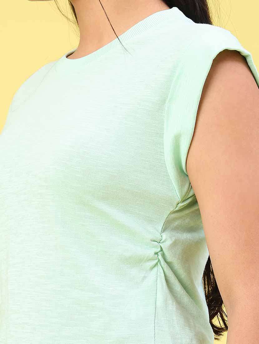 women solid round neck t-shirt - 22029944 -  Standard Image - 1