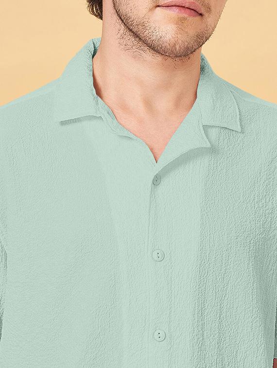 men solid short sleeve regular fit casual shirt - 22029979 - Standard Image - 4