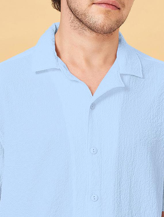 men solid short sleeve regular fit casual shirt - 22029980 - Standard Image - 4