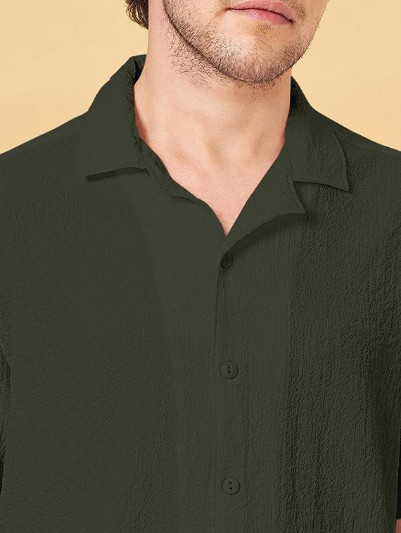 men solid short sleeve regular fit casual shirt - 22029982 - Standard Image - 4