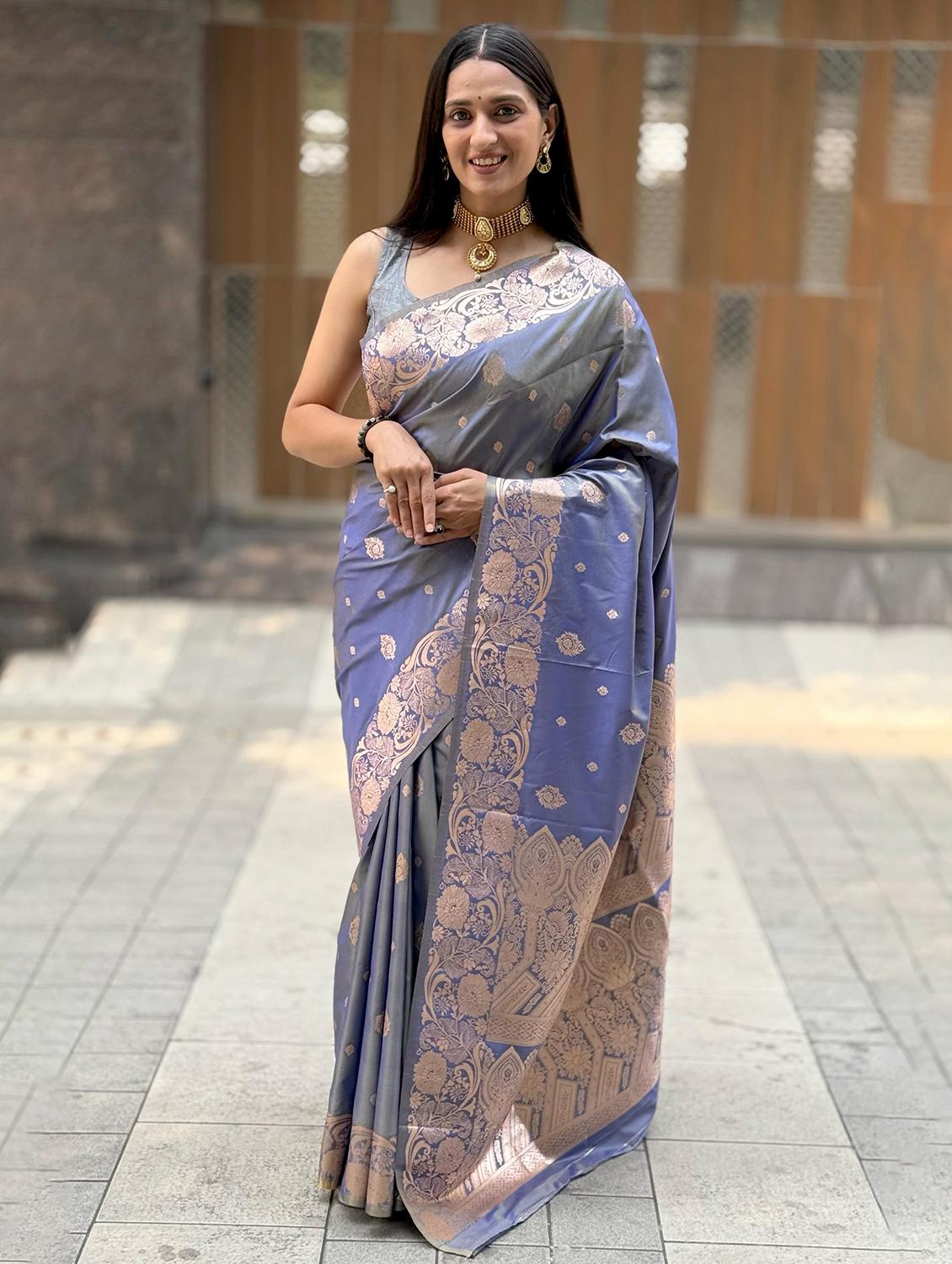 women self design banarasi saree with blouse - 22029992 -  Standard Image - 1