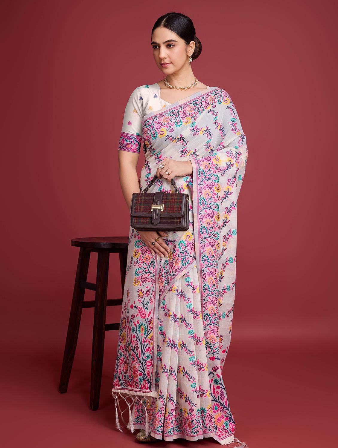 women self design bordered saree with blouse - 22030002 - Standard Image - 1