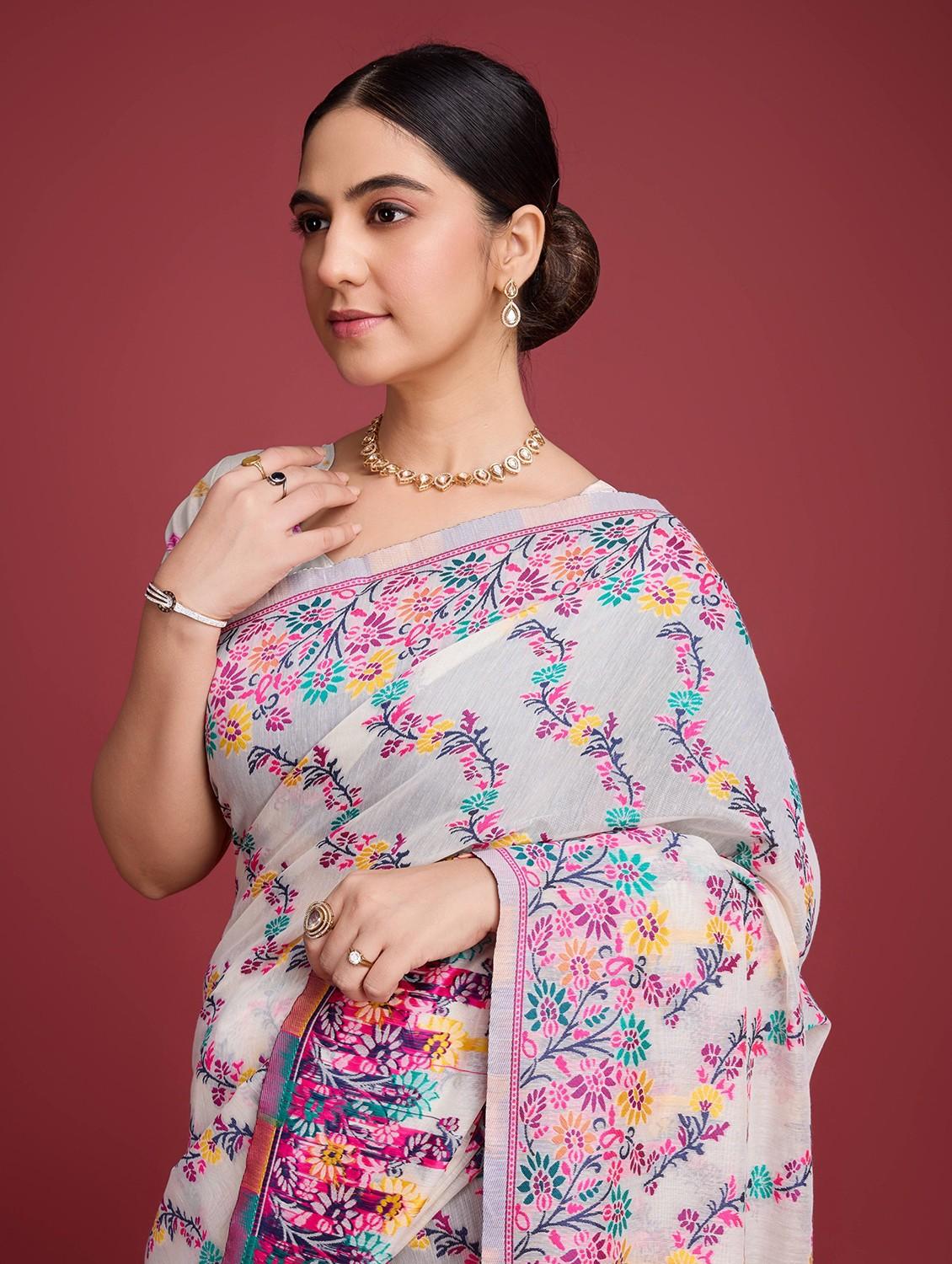 women self design bordered saree with blouse - 22030002 - Standard Image - 4