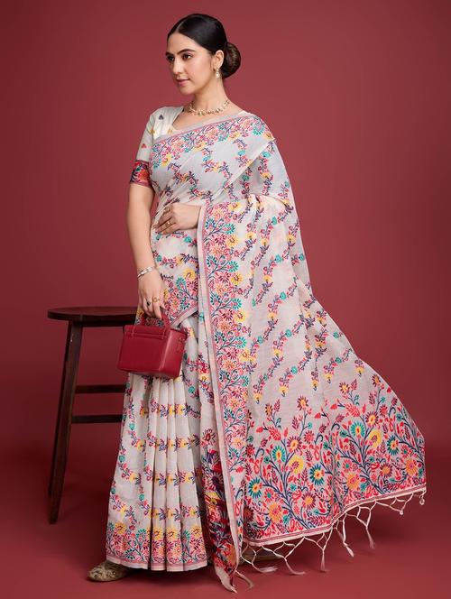 women self design bordered saree with blouse - 22030004 -  Standard Image - 0