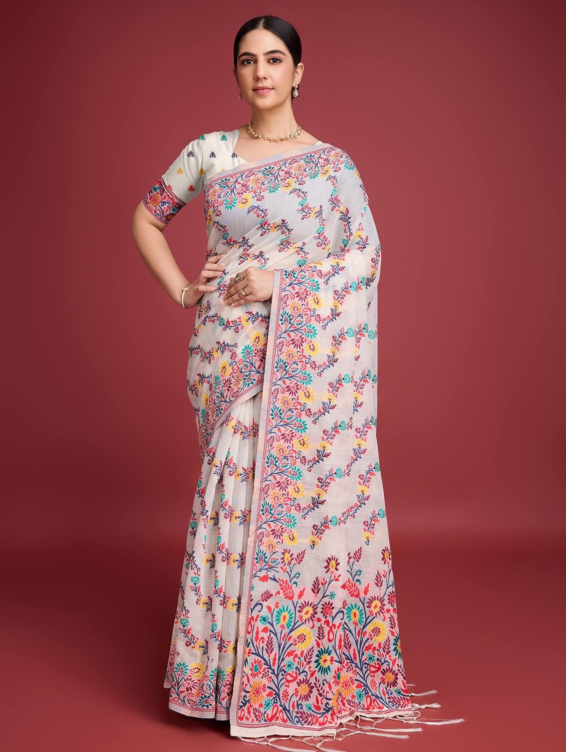 women self design bordered saree with blouse - 22030004 -  Standard Image - 1