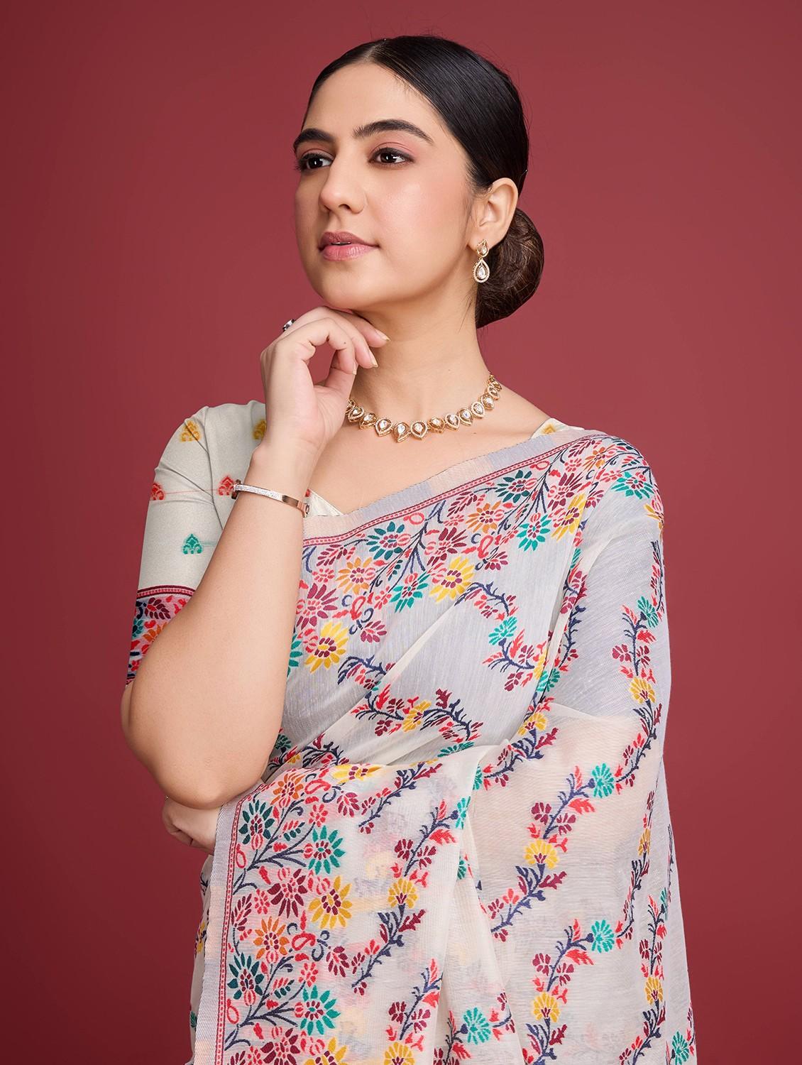 women self design bordered saree with blouse - 22030004 - Standard Image - 4