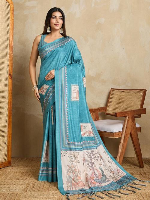 women printed casual wear saree with blouse - 22030005 - Standard Image - 0