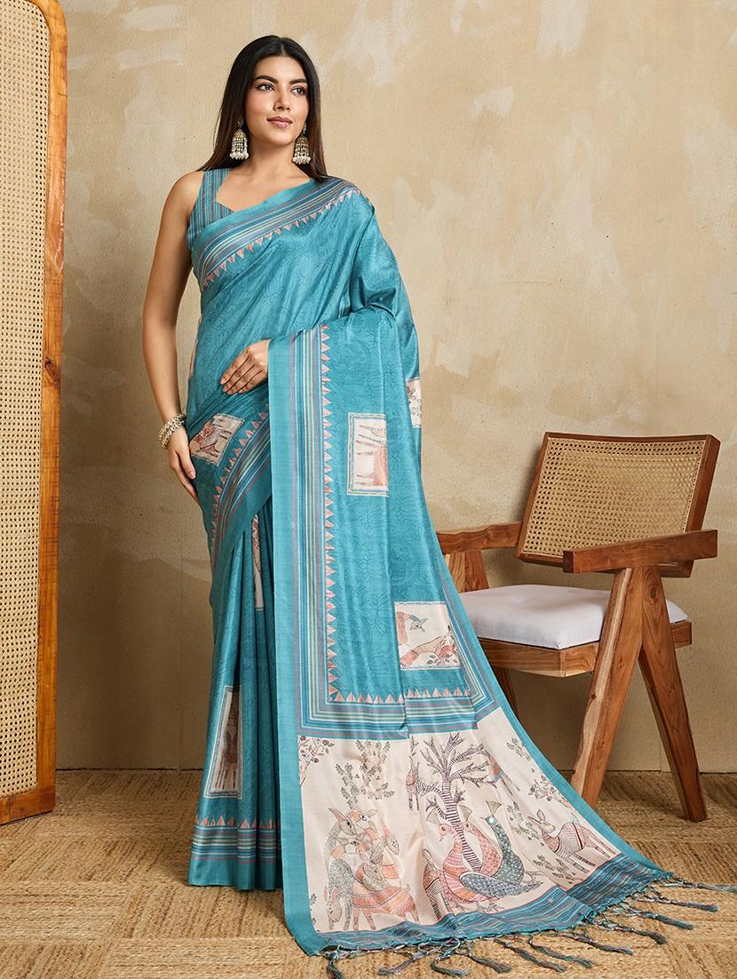 women printed casual wear saree with blouse - 22030005 - Zoom Image - 0