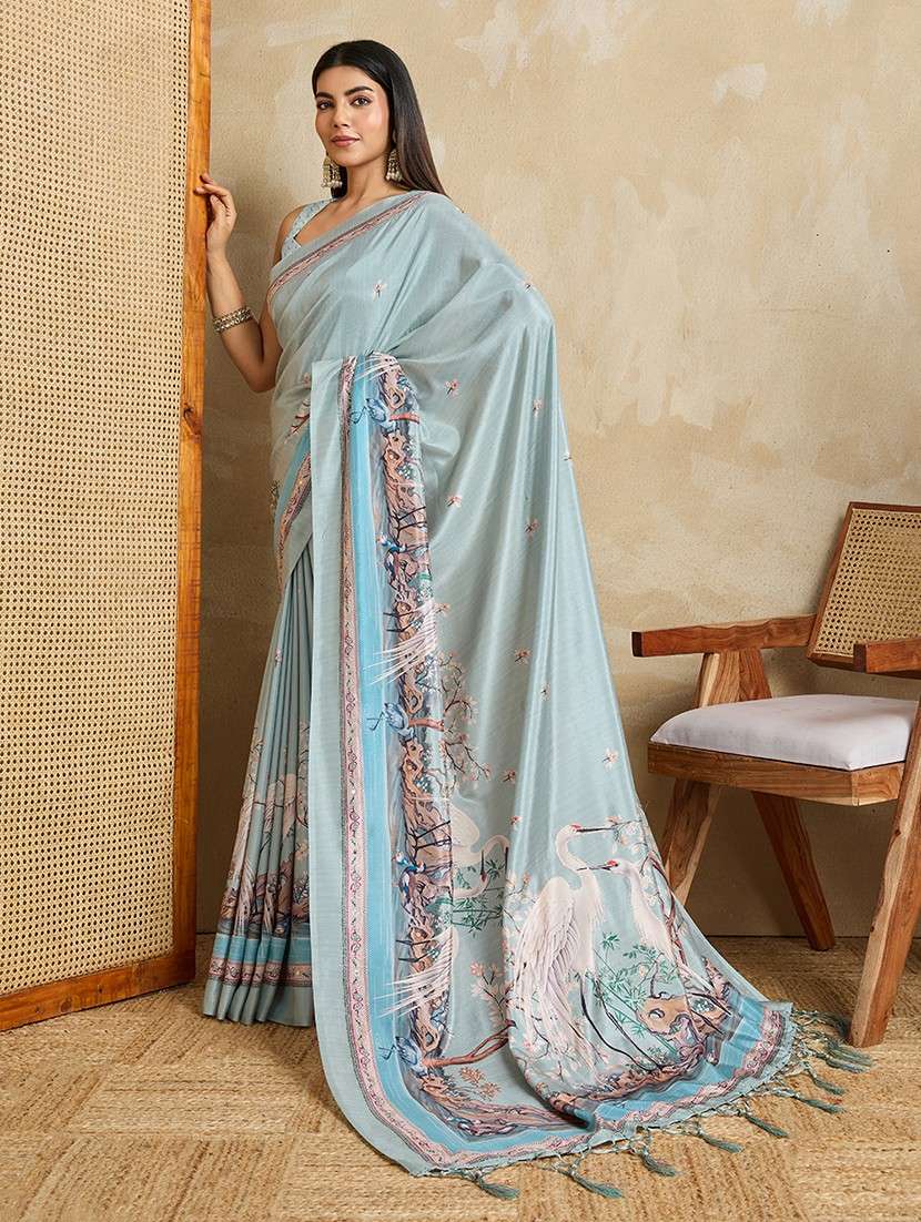 women printed casual wear saree with blouse - 22030006 -  Standard Image - 1