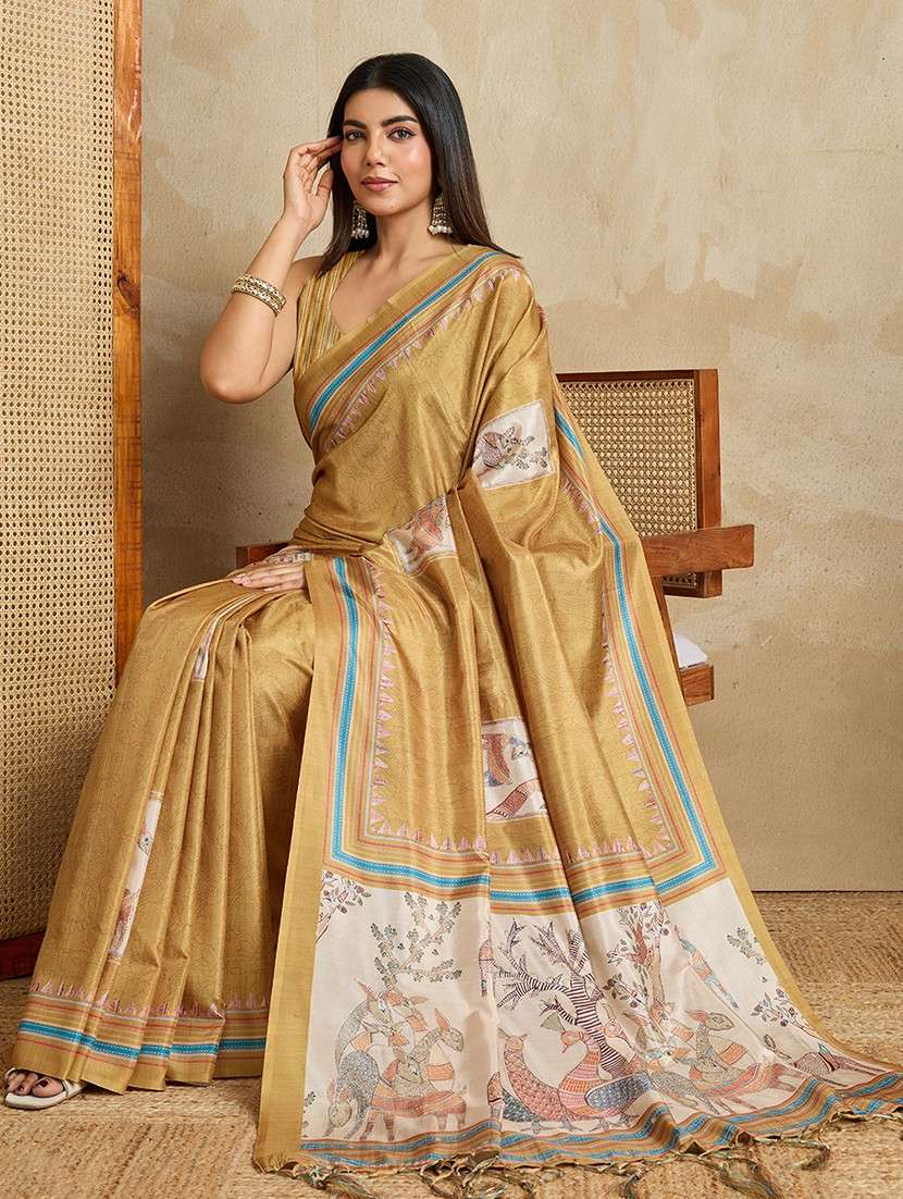 women printed casual wear saree with blouse - 22030007 - Standard Image - 1