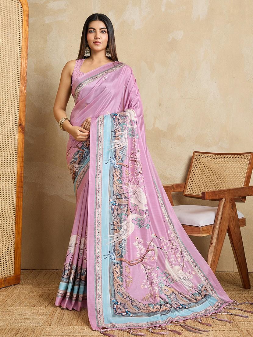 women printed casual wear saree with blouse - 22030008 - Zoom Image - 0