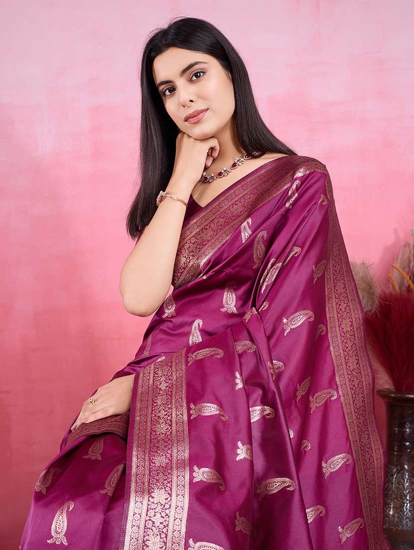women self design banarasi saree with blouse - 22030019 -  Standard Image - 4