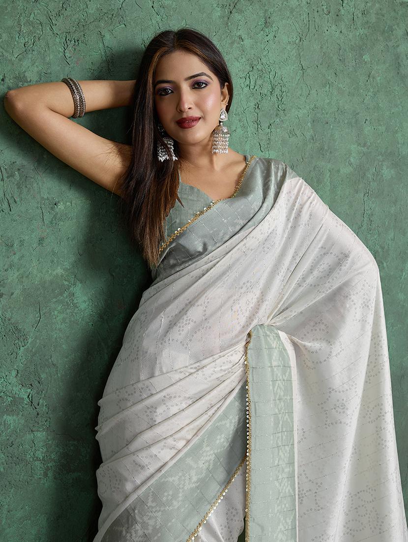women printed bordered saree with blouse - 22030028 - Standard Image - 4