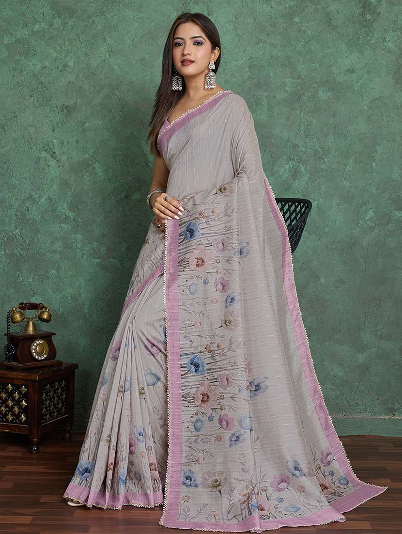 women floral printed saree with blouse - 22030030 -  Standard Image - 1