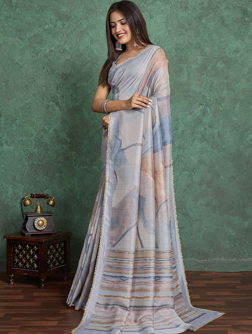 women printed casual wear saree with blouse - 22030035 -  Standard Image - 1