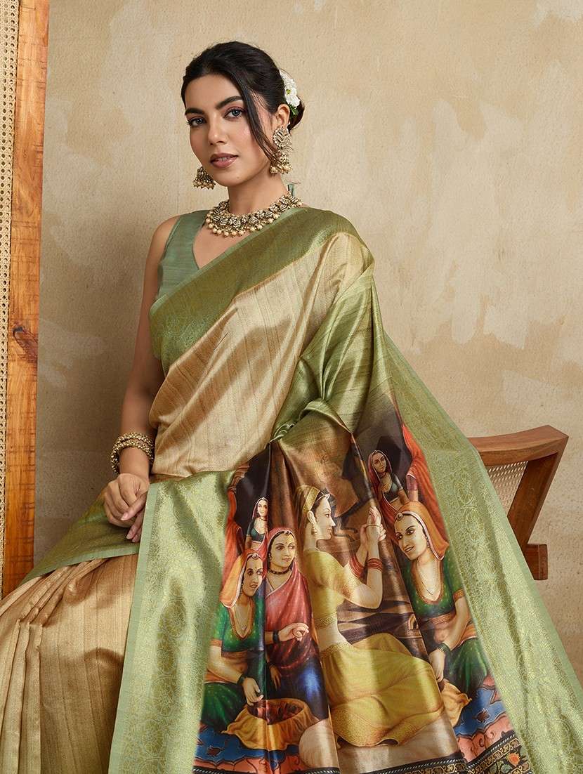 women printed bordered saree with blouse - 22030040 - Standard Image - 4
