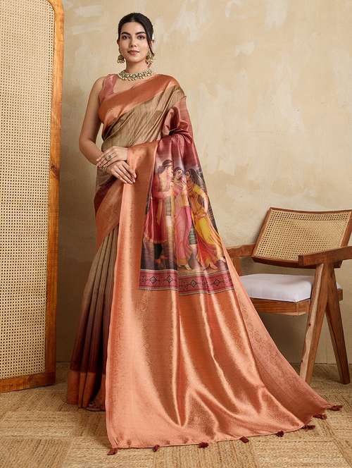 women printed bordered saree with blouse - 22030041 - Standard Image - 0