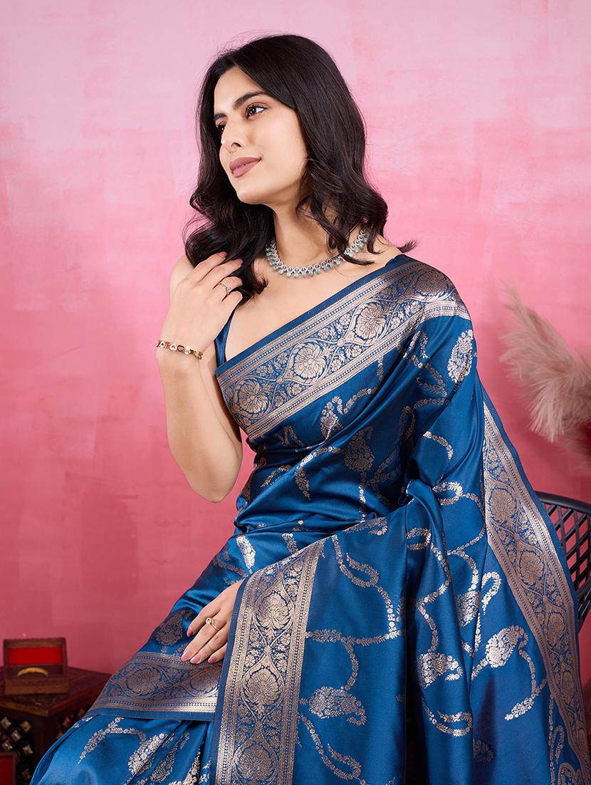 women self design banarasi saree with blouse - 22030043 - Standard Image - 4