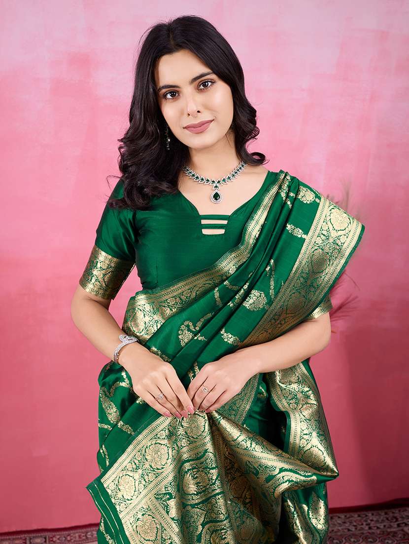 women self design banarasi saree with blouse - 22030044 - Standard Image - 4