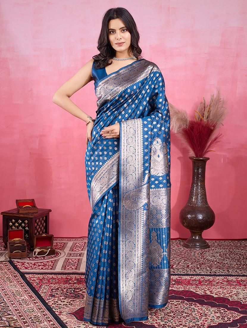 women self design banarasi saree with blouse - 22030053 - Zoom Image - 0