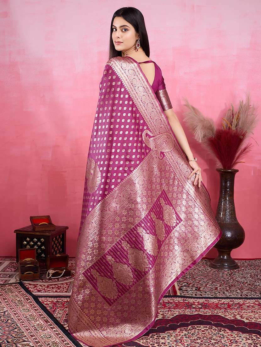 women self design banarasi saree with blouse - 22030057 -  Standard Image - 4