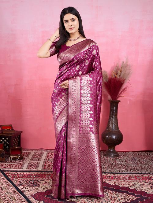 women self design banarasi saree with blouse - 22030062 -  Standard Image - 0
