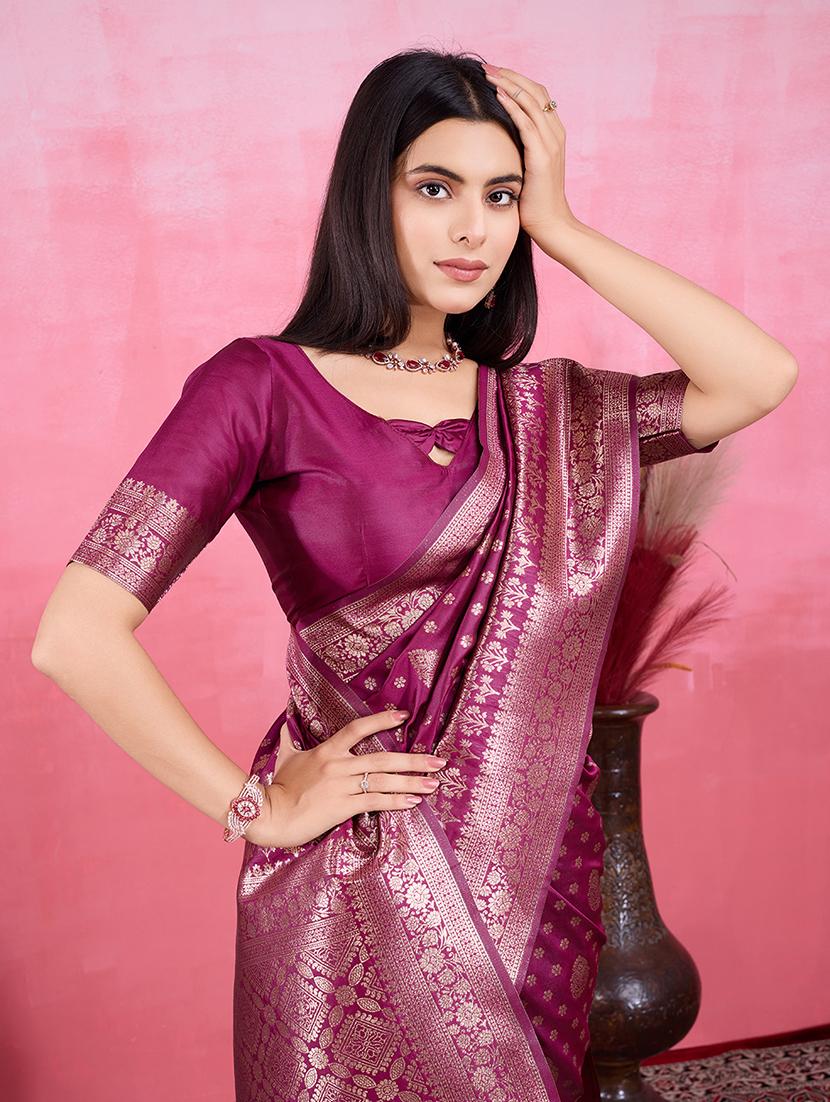 women self design banarasi saree with blouse - 22030062 -  Standard Image - 1