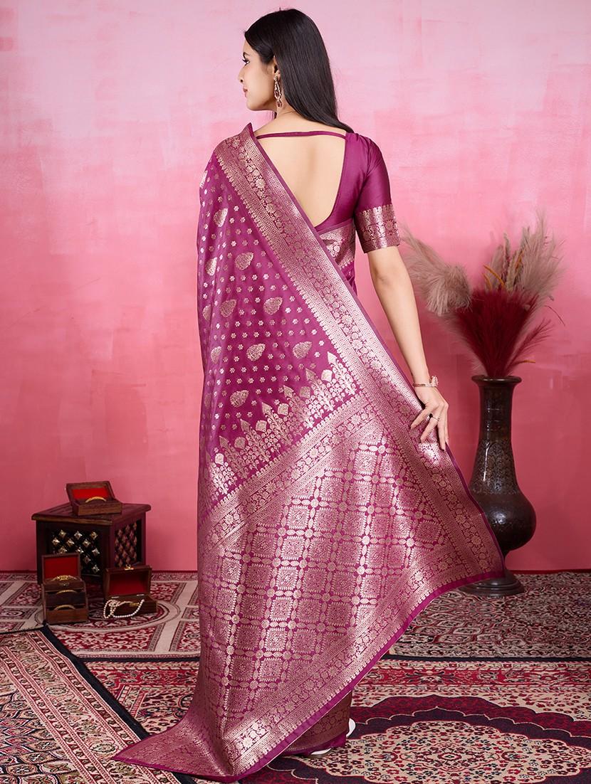 women self design banarasi saree with blouse - 22030062 - Standard Image - 4