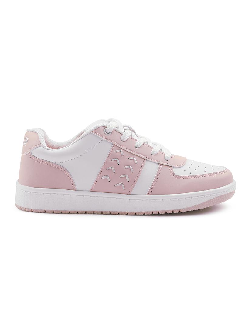 women peach lace-up sneaker - 22030117 - Standard Image - 1