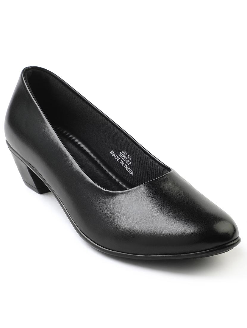 women black solid block heel pump - 22030131 - Standard Image - 1
