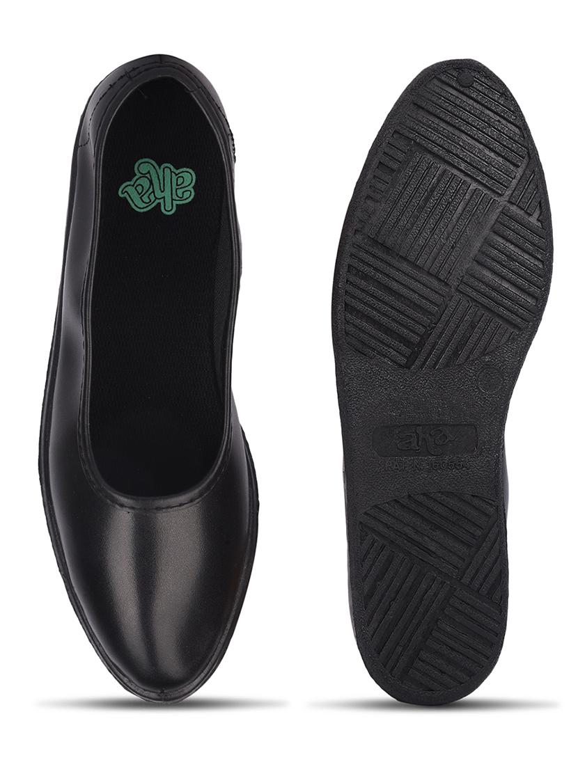 women black solid slip on ballerina - 22030139 - Standard Image - 4