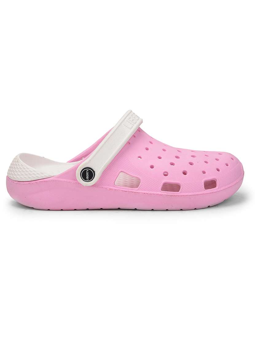 women pink solid slip on clogs - 22030181 -  Standard Image - 1
