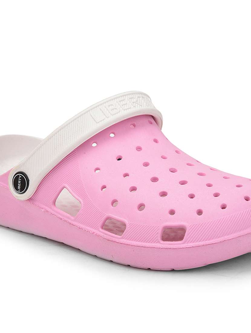 women pink solid slip on clogs - 22030181 -  Standard Image - 4
