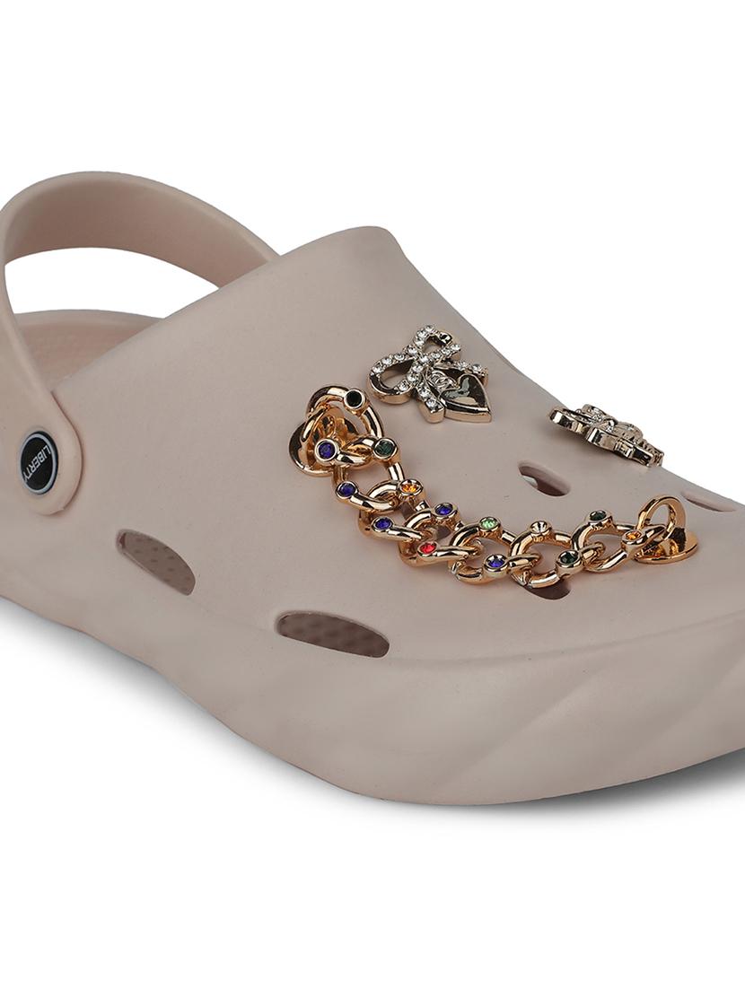 beige embellished slip-on clogs - 22030186 - Standard Image - 4