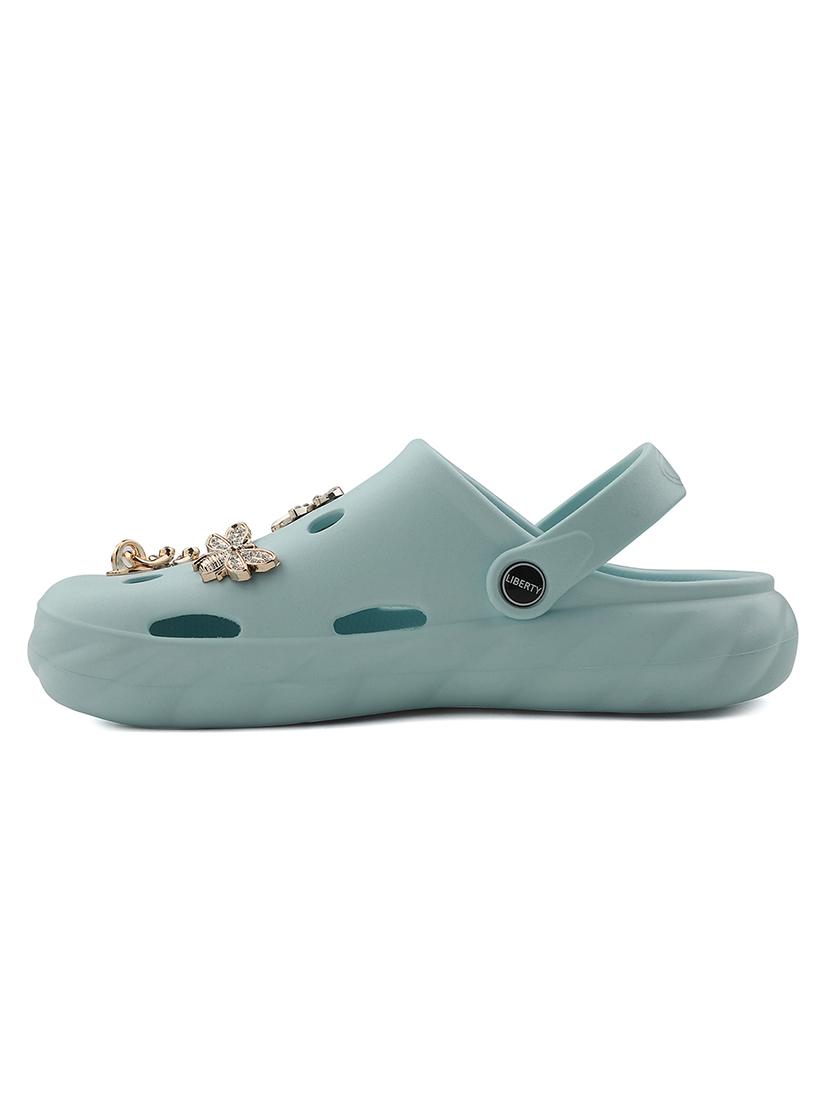 women casual light blue embellished clogs - 22030188 - Standard Image - 1