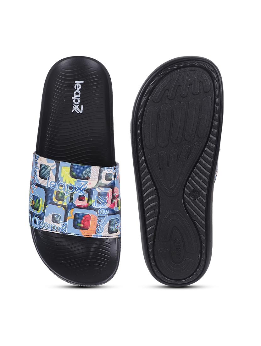 women blue printed slip on slides - 22030190 - Standard Image - 4