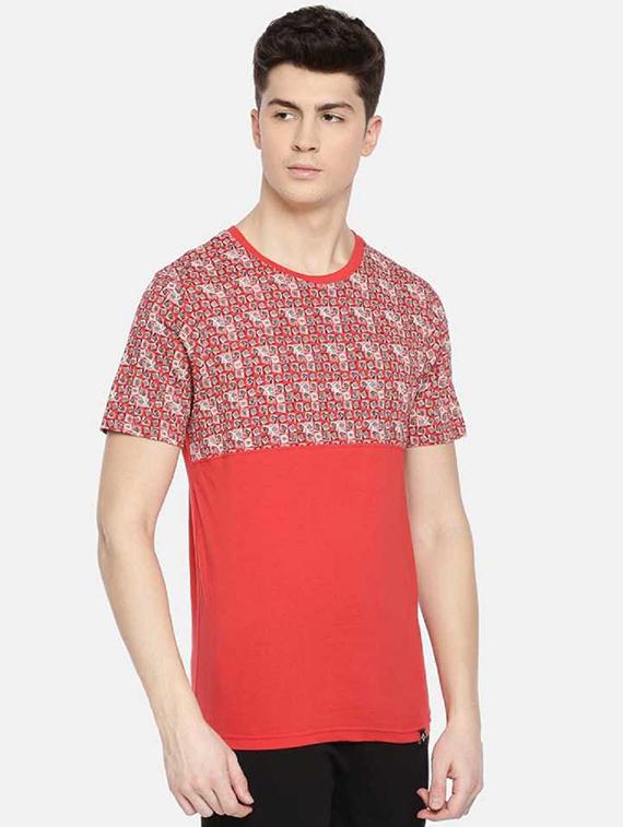 men chest print short sleeve regular fit t-shirt - 22030287 -  Standard Image - 1