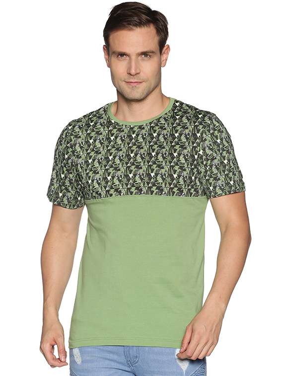 men chest print short sleeve regular fit t-shirt