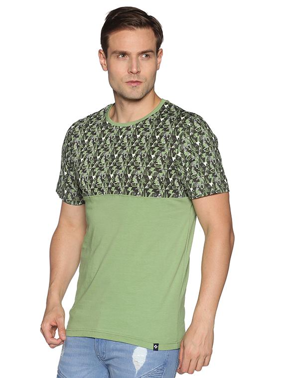 men chest print short sleeve regular fit t-shirt - 22030289 -  Standard Image - 1