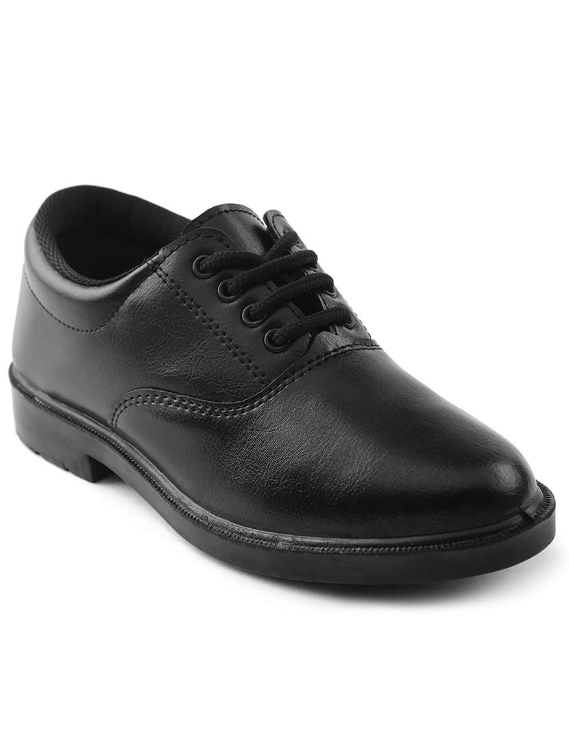 boys solid lace up uniform shoes - 22030359 -  Standard Image - 1