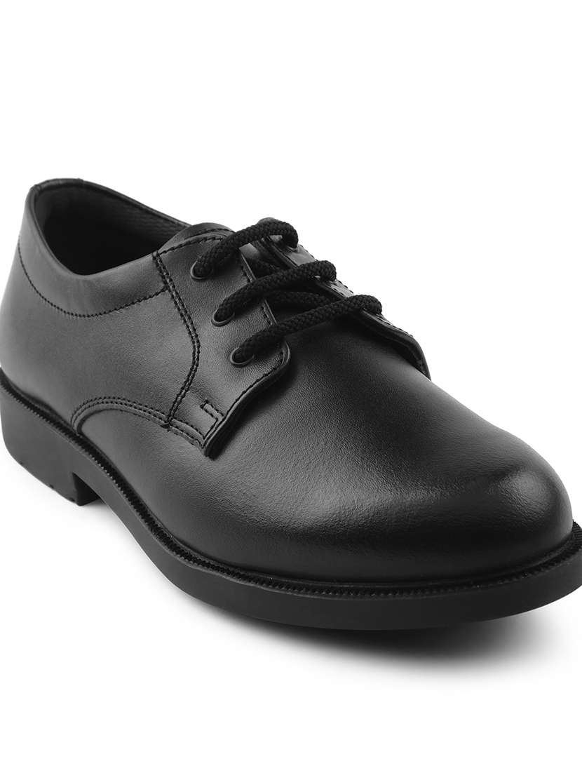boys solid lace up uniform shoes - 22030362 -  Standard Image - 1