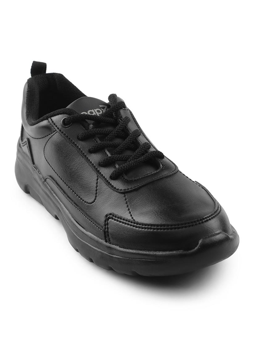 boys solid lace up uniform shoes - 22030385 - Standard Image - 1