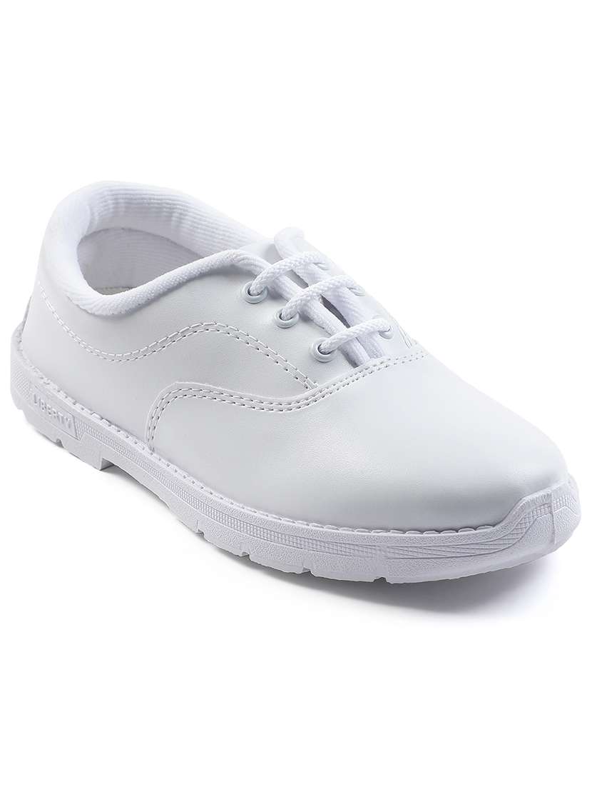 boys solid lace up uniform shoes - 22030405 -  Standard Image - 1