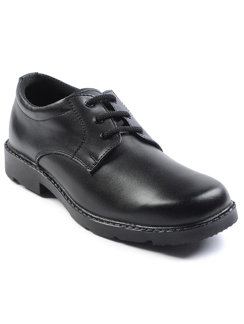 boys solid lace up uniform shoes - 22030417 -  Standard Image - 1